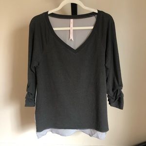 Anthropologie silk back v-neck